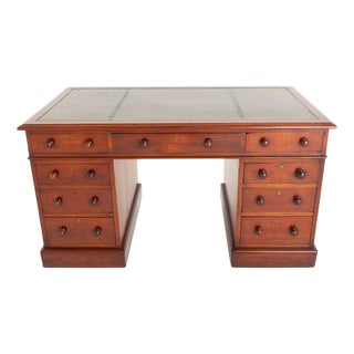 Victorian Pedestal Desk in Mahogany, 1860 For Sale