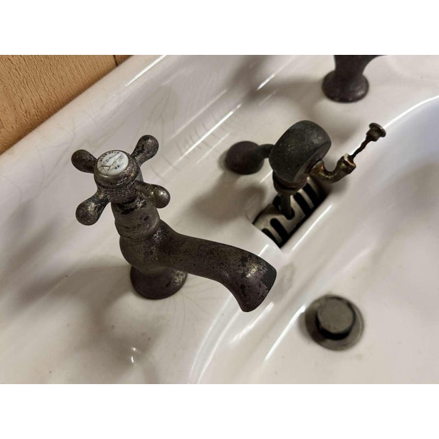 Pedestal Sink in Earthenware For Sale - Image 6 of 11