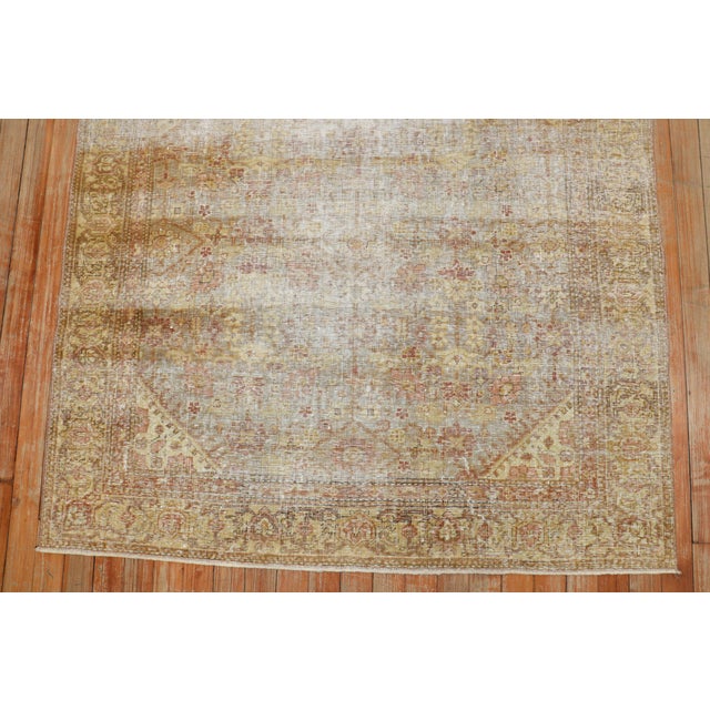 Spanish Antique Worn Square Indian Rug - 3'10" x 3'11" For Sale - Image 3 of 8
