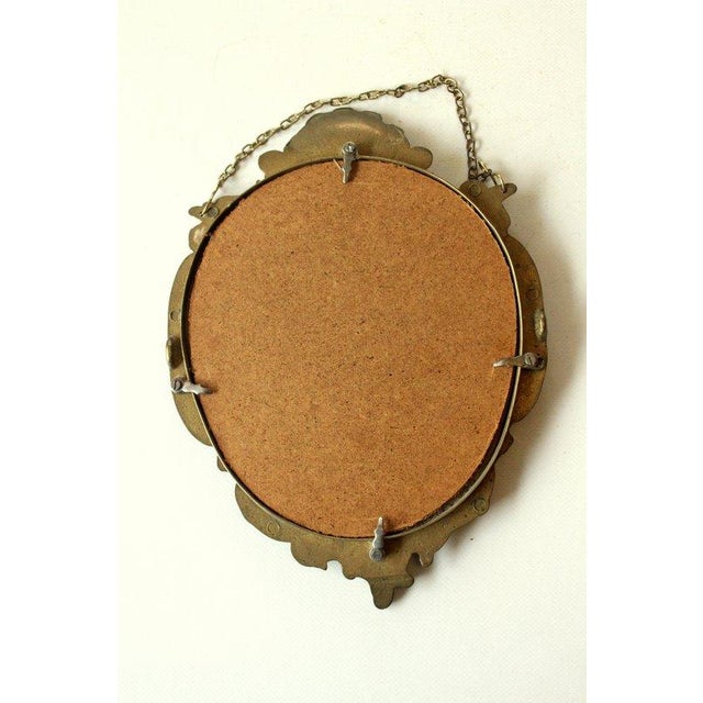 Gold 1950s Beautifull Small Brass Wall Mirror For Sale - Image 8 of 8