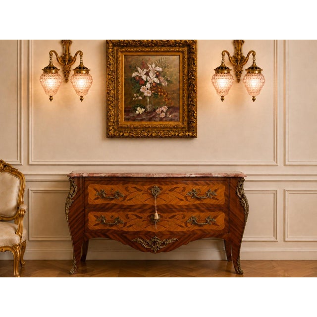 1900 - 1909 1900s French Louis XVI Fruitwood Marble Commode For Sale - Image 5 of 17