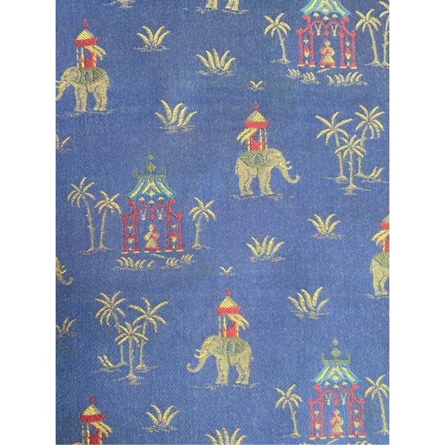 Textile Antique French Empire Style Armchair With Carved Arm Dolphins Chinoiserie Elephant Upholstery For Sale - Image 7 of 7