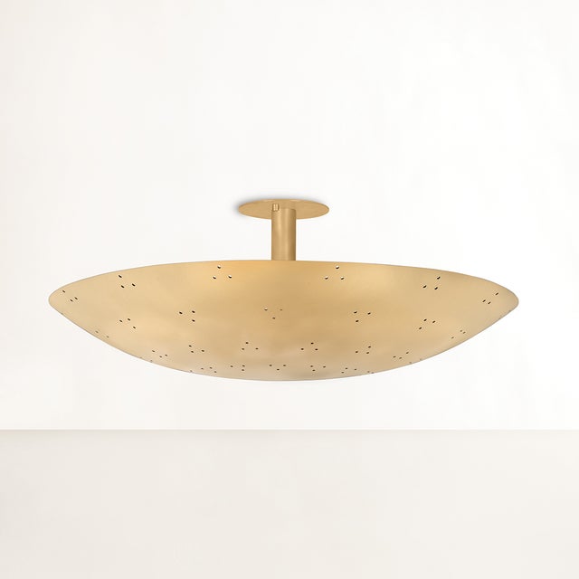 Modern Hudson Valley Lighting Bern 28 in. 3 Light Flush Mount in Vintage Brass Finish For Sale - Image 3 of 4