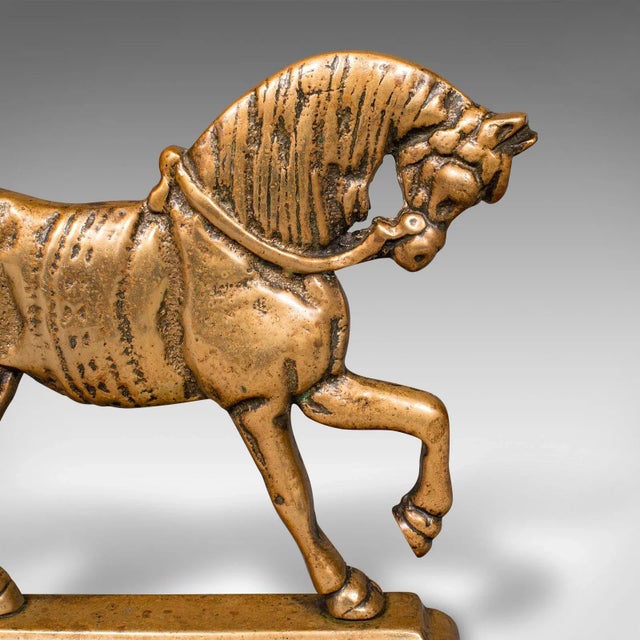 Brass Antique Horse Doorstop, English, Brass, Equine Door Keeper, Victorian, c.1880 For Sale - Image 8 of 11