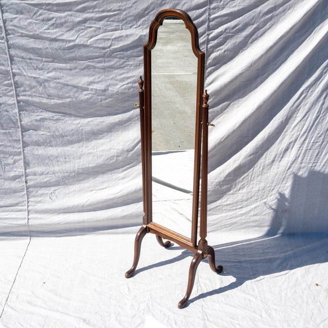 Ethan Allen Court Solid Cherry Hardwood Cheval Floor Mirror