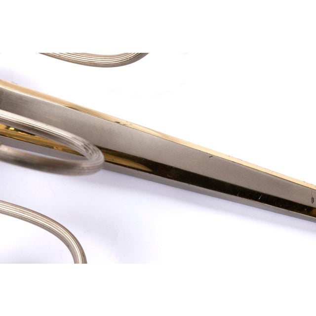 Directoire Style Gilt & Silver Brass Wall Sconces, 1970s, Set of 2 For Sale - Image 10 of 12