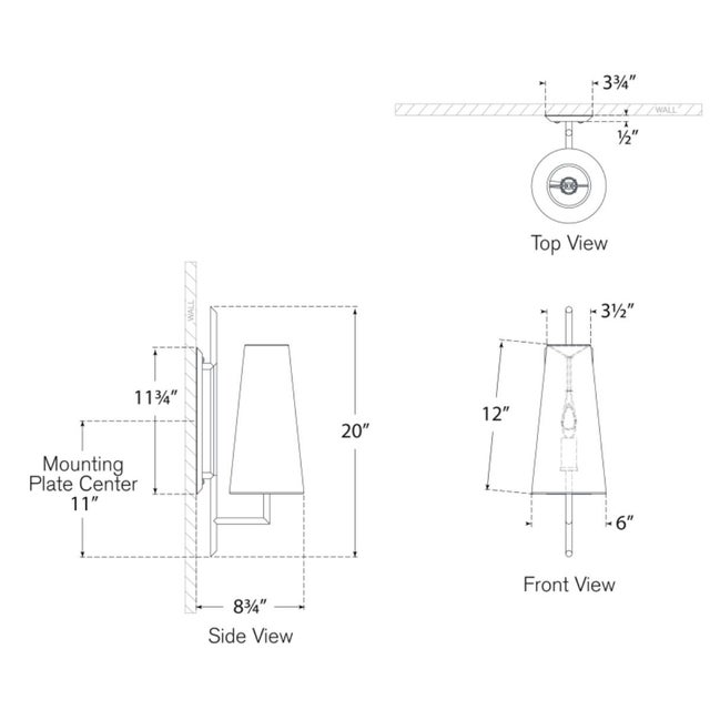Metal Chapman & Myers for Visual Comfort Signature Ashton Large Single Sculpted Sconce in Plaster White with Linen Shade For Sale - Image 7 of 9