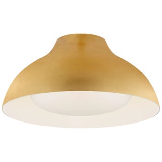AERIN for Visual Comfort Signature Agnes 15" Flush Mount in Gild with Soft White Glass For Sale
