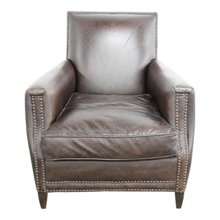 Restoration Hardware Marcel Leather Chair For Sale