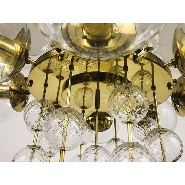 Mid-Century Chandelier attributed to Kamenický Šenov, 1970s For Sale - Image 4 of 9