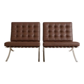 Authentic KnollStudio Barcelona Chairs by Mies Van Der Rohe — Pair For Sale