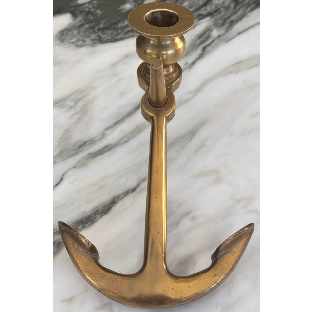 Brass Anchor Candle Holder For Sale - Image 12 of 17