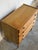 Vintage Small Oak Dresser With 4 Drawers Sunburst Knobs and Tapered Legs Denmark 1960s For Sale - Image 9 of 12