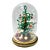 1970s Miniature Beaded Christmas Tree Under Glass Cloche For Sale