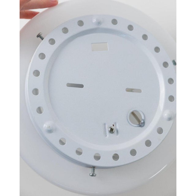 Vintage White and Black Murano Glass Wall or Ceiling Lamps, Italy, 1980s, Set of 2 For Sale - Image 10 of 11