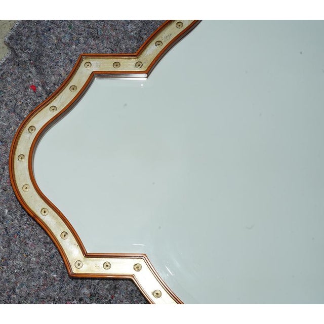 Large Cherry Wood Gold Leaf Framed Wall Mirror by Grange Paris, France For Sale - Image 3 of 13
