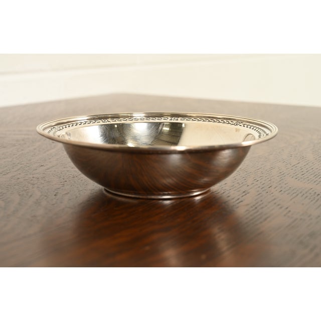 Art Deco Tiffany & Co. Antique Sterling Silver Pierced Rim Bowl For Sale - Image 3 of 14