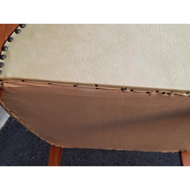 Pair Mid 20th Century Mahogany and Tufted Vinyl Upholstered Wingback Chairs For Sale - Image 14 of 14