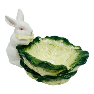 Vintage Bunny and Cabbage Bowl For Sale
