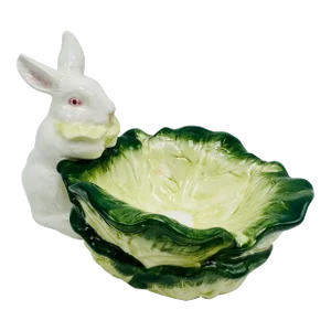 Vintage Bunny and Cabbage Bowl