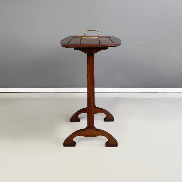 Italian Coffee Table in Wood and Brass, 1900s For Sale - Image 3 of 14