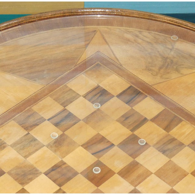 Vintage Chessboard Table with Shelf and Glass Top, 1950s For Sale - Image 10 of 11