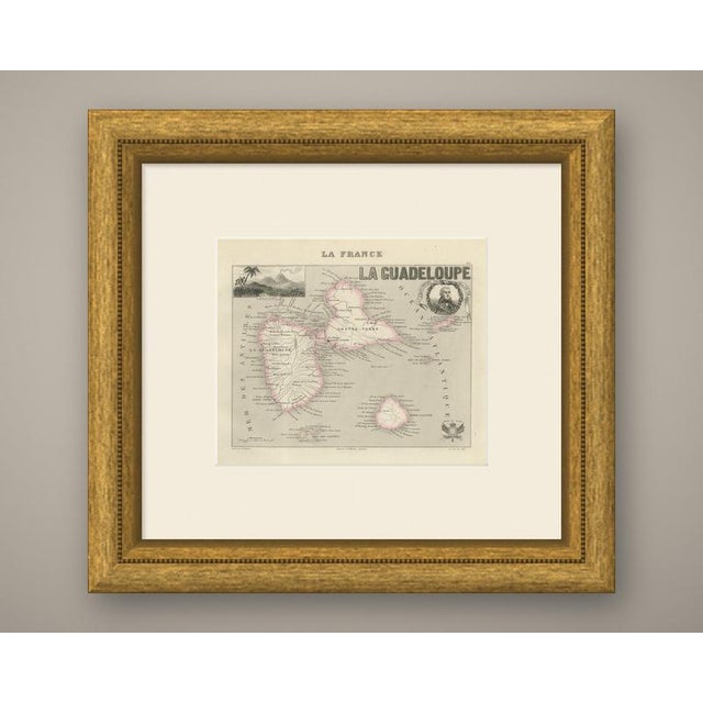 A map of Guadeloupe in the Lesser Antilles, showing the two wings of the island, Basse-Terre with its mountains and...