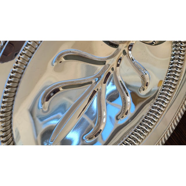 Silver Early 20th Century Buckingham English Regency Silver Plate Oval Meat Cutlery Serving Platter For Sale - Image 8 of 12