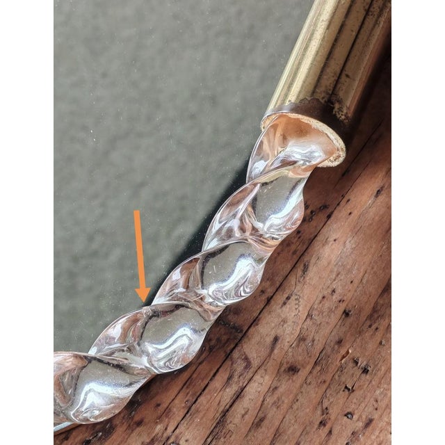 Art Deco Twister Pink Murano Glass Wall Mirror from Seguso, 1930s For Sale - Image 9 of 10