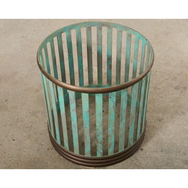 Patinated Bronze Garden Dining Center Table With Verdigris For Sale - Image 9 of 12