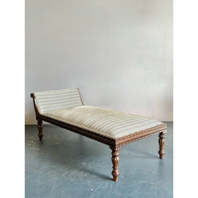 Vintage Boho Inlay Chaise Lounge For Sale - Image 4 of 10
