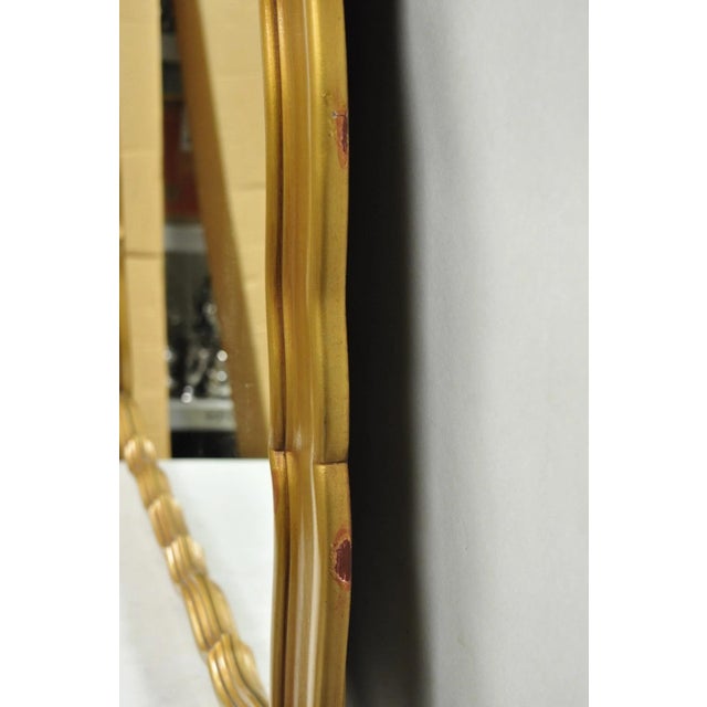 Vintage Hollywood Regency Gold Scalloped Serpentine Wood Frame Wall Mirror For Sale - Image 11 of 15