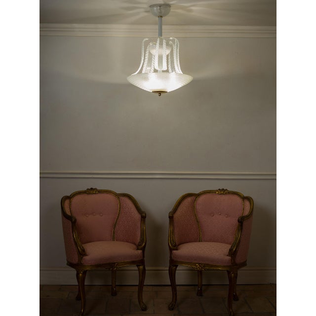 Vintage Art Deco Murano Glass Light from Seguso Vetri Darte, 1930s For Sale - Image 10 of 11