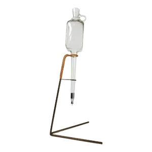 Rare Werkstätte Carl Auböck Bronze, Cane and Art Glass Wine Decanter