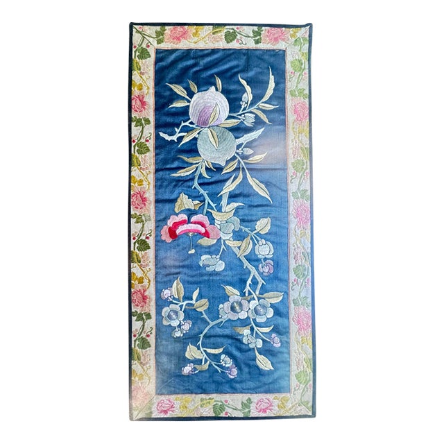 Antique Framed Chinese Silk Panel (Qing Dynasty) For Sale
