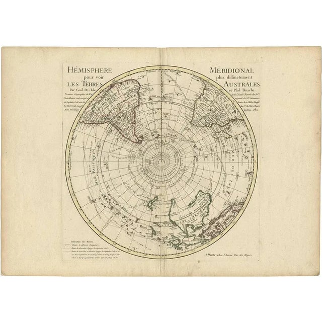 Antique Engraving of the Southern Hemisphere by G. De Lisle, 1700s For Sale - Image 10 of 10