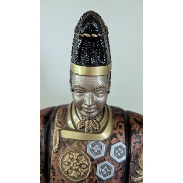 Japanese Noh Dancer with Mask Cloisonne/Metal Statue