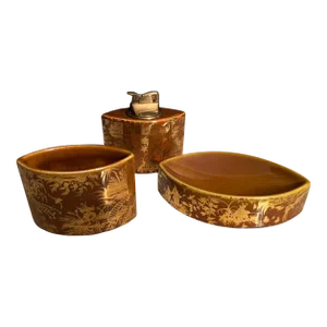 Piero Fornasetti Piccolo Coromandel Chinoiserie Smoking Set- 3 Pieces
