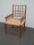 Vintage French Country Brown Rush Oversized Side Chair For Sale - Image 4 of 13