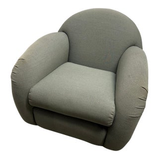 Vintage Upholstered Swivel Chair by Interior Craft For Sale