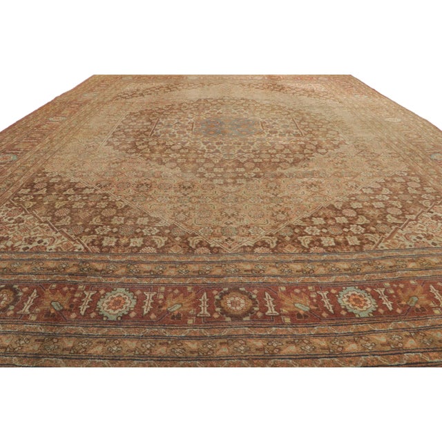 Antique Persian Tabriz Rug - 09'05 X 13'01 For Sale - Image 4 of 9
