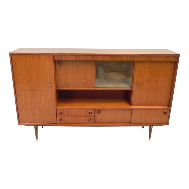 Long Vintage Highboard, 1960s For Sale