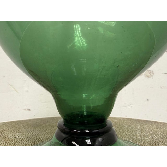 Green Italian Hand Blown Green Vessel With Stopper For Sale - Image 8 of 12