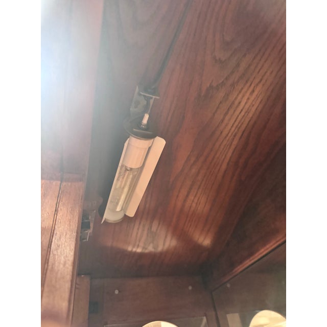 1970s Coastal Vintage Display Cabinet / Hutch With Lighting For Sale - Image 5 of 8