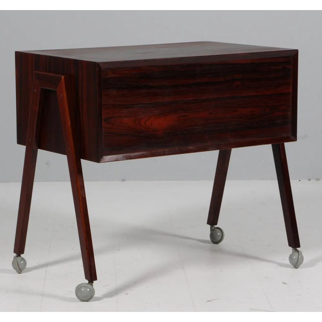 Rosewood Sewing Nest attributed to Erling Torvits, 1960s For Sale - Image 10 of 11