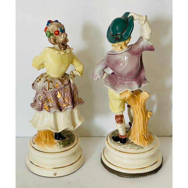 Rare Antique Austrian Vienna Werkstate Jugendstil Ceramic Sculptures Pair For Sale - Image 4 of 7