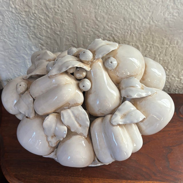 Large Antique Italian White Porcelain Fruit Bowl Centerpiece For Sale - Image 10 of 12