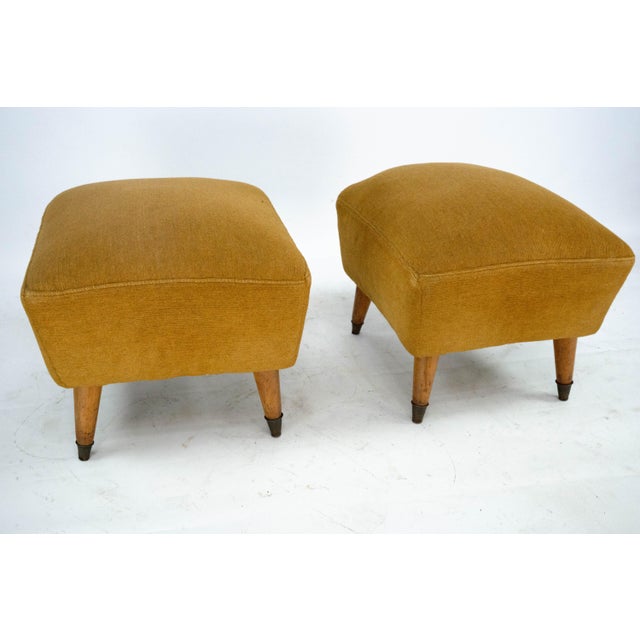 1950s Mid-Century Italian Ottomans in the style of Gio Ponti, Italy, 1950s, Set of 2 For Sale - Image 5 of 14