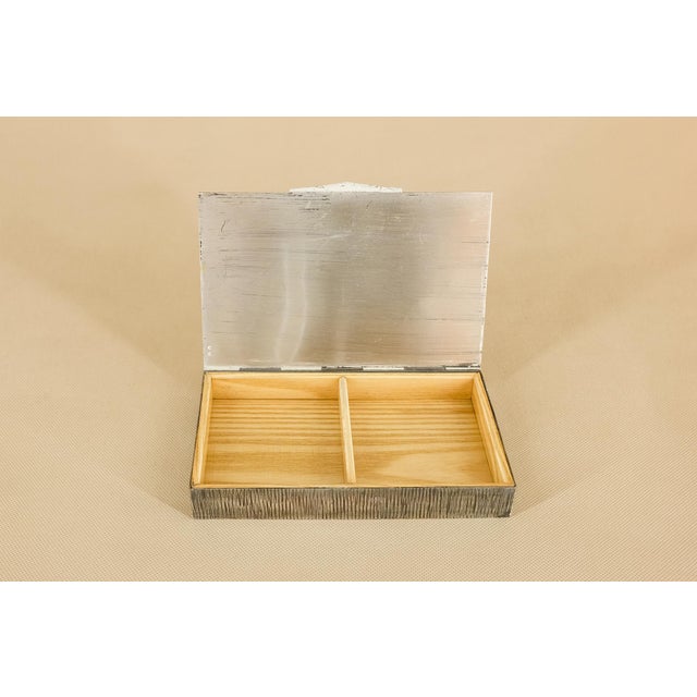 Wood Mid-Century Metal & Wood Budapest Parliament Cigarette Box For Sale - Image 7 of 13