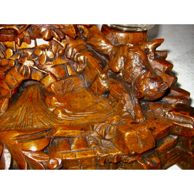 Black Forest Large Inkwell 19 Century For Sale - Image 4 of 14